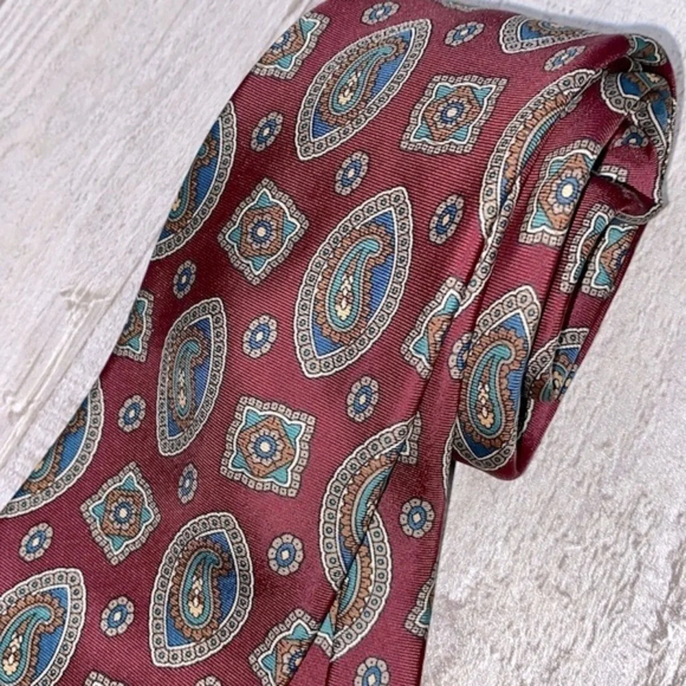 CHRISTIAN DIOR paisley silk tie